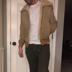 Tan fur collar size large jacket